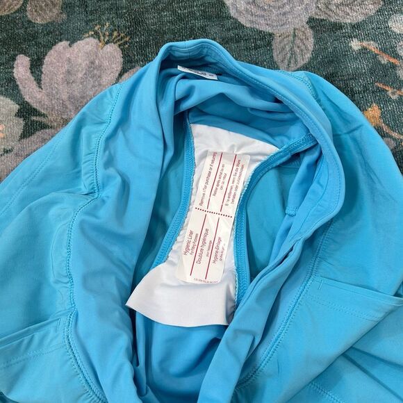 Lands End Women's 9" Board Shorts with Panty Blue Lined size 8 Bermuda Swim Long - Picture 6 of 16